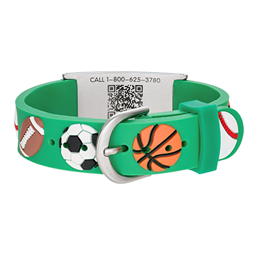 QR Code Child Titanium Medical ID Bracelet Green, Green, large image number 2
